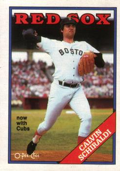 1988 O-Pee-Chee Baseball Cards 062      Calvin Schiraldi#{Now with Cubs